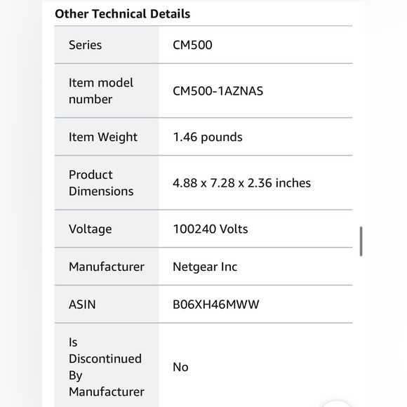 NETGEAR Cable Modem CM500 - Picture 7 of 14